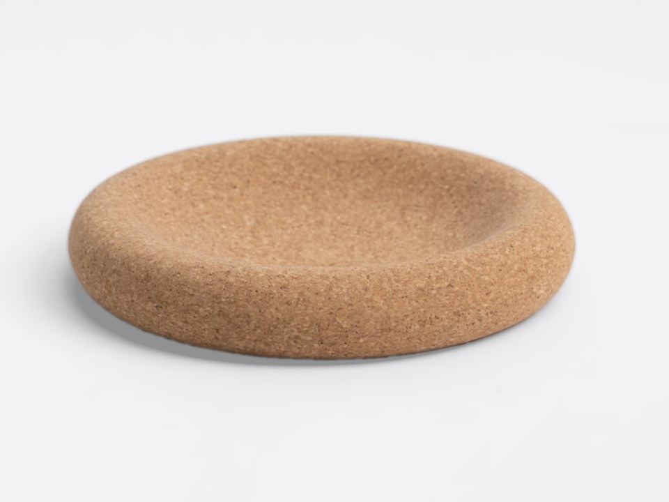 The Cookie Bowl in natural cork on a pale grey background.